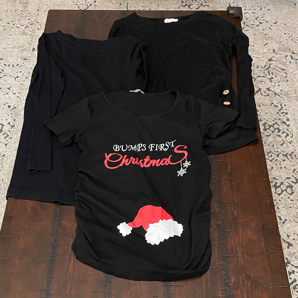 Lot of 3 Black Maternity Shirts